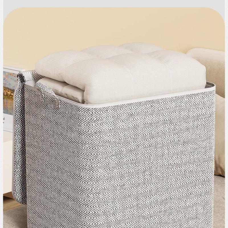 220L Big Size Clothes Storage Box With Cover Large Laundry Basket Organizer Bag For Baby Foldable