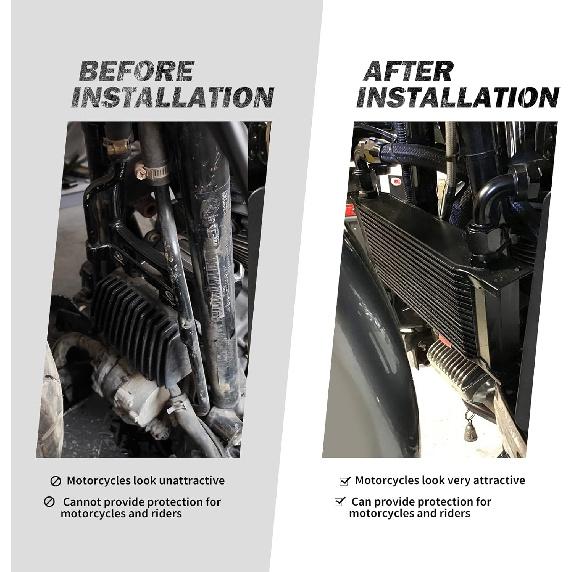 HDBUBALUS Motorcycle Oil Cooler Radiator Fit for Harley Touring Road King Road Electra Street Glide FLHR FLHTC 2009-2016