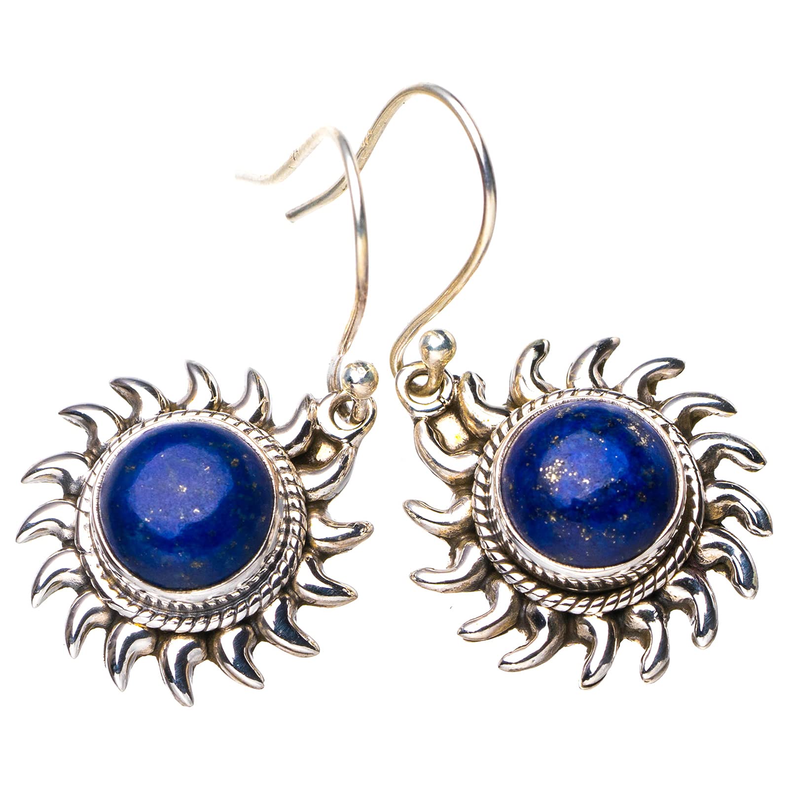 

StarGems® Natural Lapiz Lazuli Handmade 925 Sterling Silver Earrings 1.5 E5364