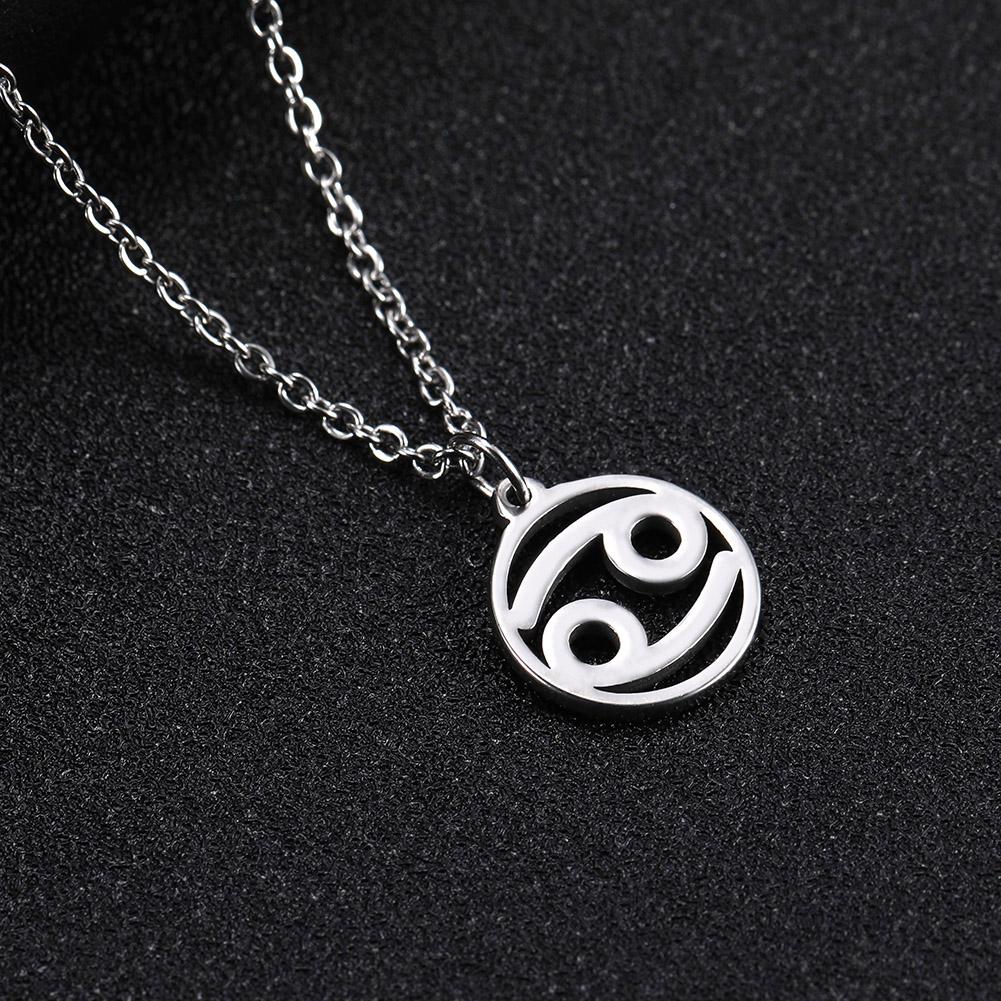 Cazador Zodiac Pendant Necklace for Women 12 Constellation Aries Pisces Gemini Chocher Stainless Steel Jewelry Gold Color Gifts