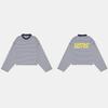 ZYLLO American Retro Fashion Street Round Neck Letter Printed Striped Shirt Y2K Casual Harajuku Loose Long-sleeved T-shirts