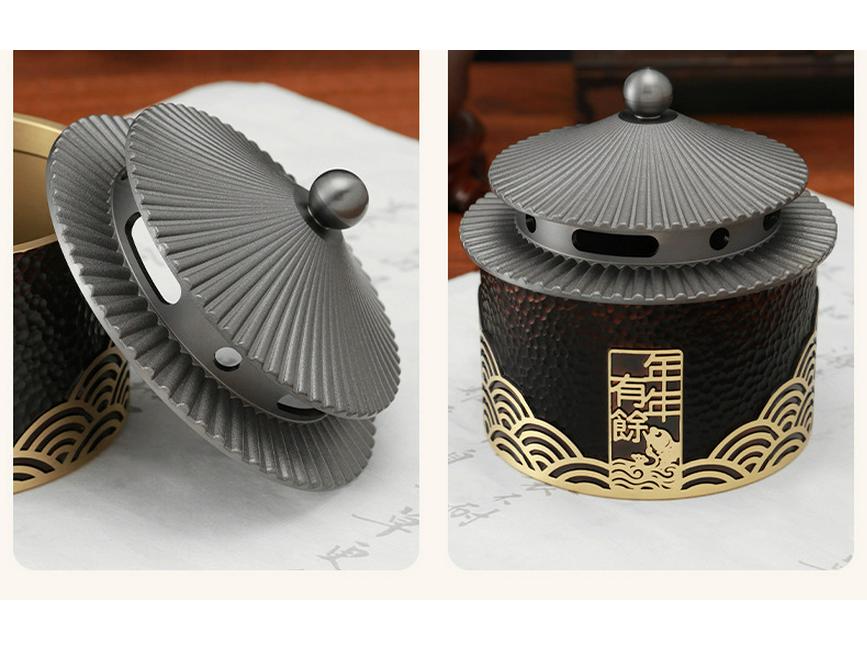Household Zen Brass Incense Burner: Sandalwood Stick Holder & Smoker Ornament