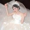 Large Size Wedding Dress Bride 2025 New Wedding Dress Flower Tube Top Trailing Tail Fat MM Thin Dress Yarn Advanced