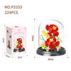 Idea Plant Flower Micro Diamond Block Sunflower Peach Blossom Rose Nanobricks Construction Brick Toys Display Stand For Gifts