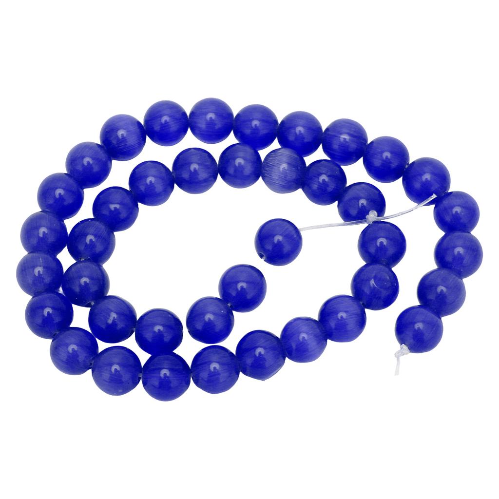 0.39in Diameter Round Beads Natural Stone DIY Bracelet Necklace Jewelry Making AccessoriesDark Blue