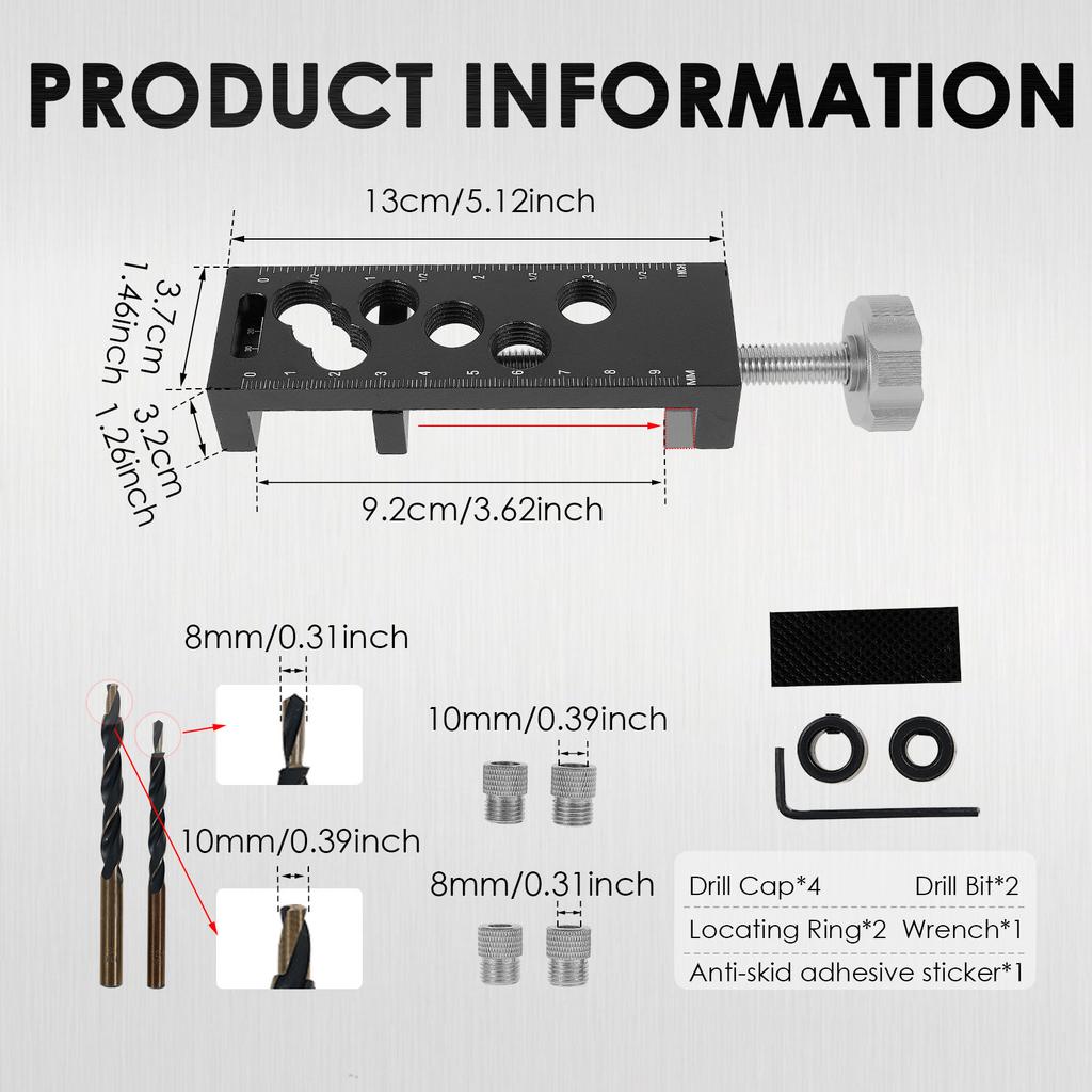 Portable Drilling Guide Efficient Aluminum Profile Drill Guide Outline Drilling Tool Set for 20 30 40 60 90 Series Aluminum