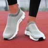 Women's Mesh Shoes with Trendy Fabric Design Comfortable Breathable Lightweight One Foot Outdoor Walking Casual Flat Shoes