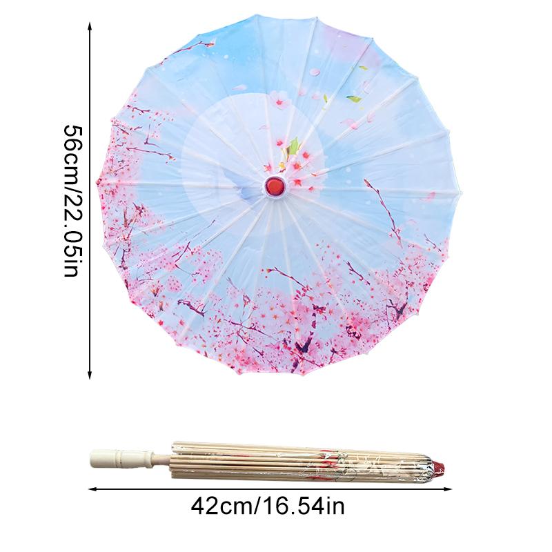 1Pc Japanese Style Colorful Cherry Blossom Vintage Stage Performance Props for Festival Accessories 56cm Umbrella Silk Cloth