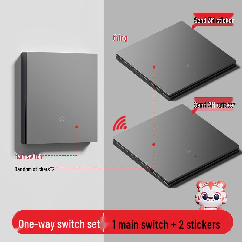 Smart Wireless Double Control Light Switch - No Wiring Needed, 220V Remote Master-Slave System