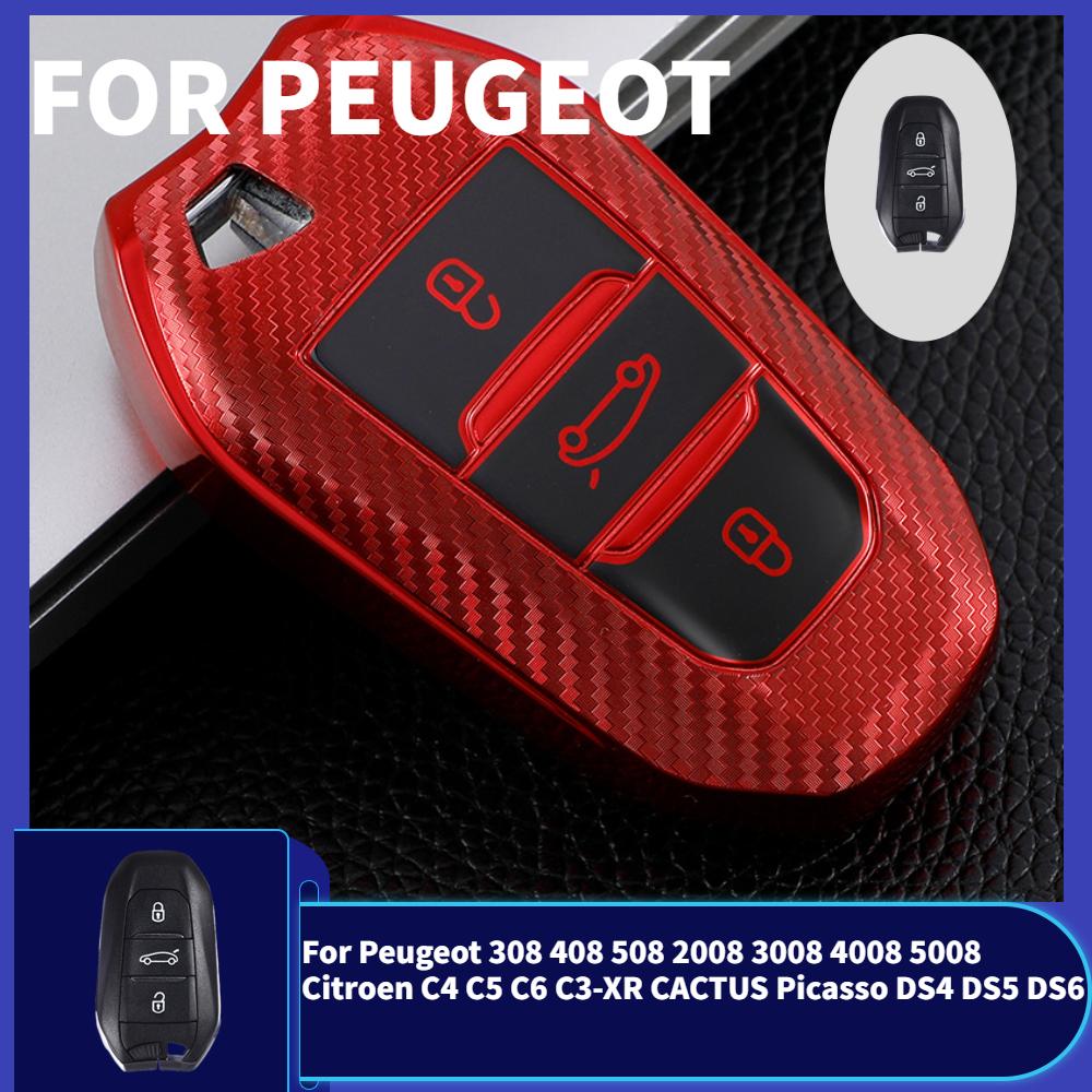 Custodia Protettiva Morbida in TPU per Chiave Telecomando Auto per Peugeot 308 408 508 2008 3008 4008 5008 Citroen C4 C5 C6 C3-XR CACTUS Picasso DS4 DS5 DS6