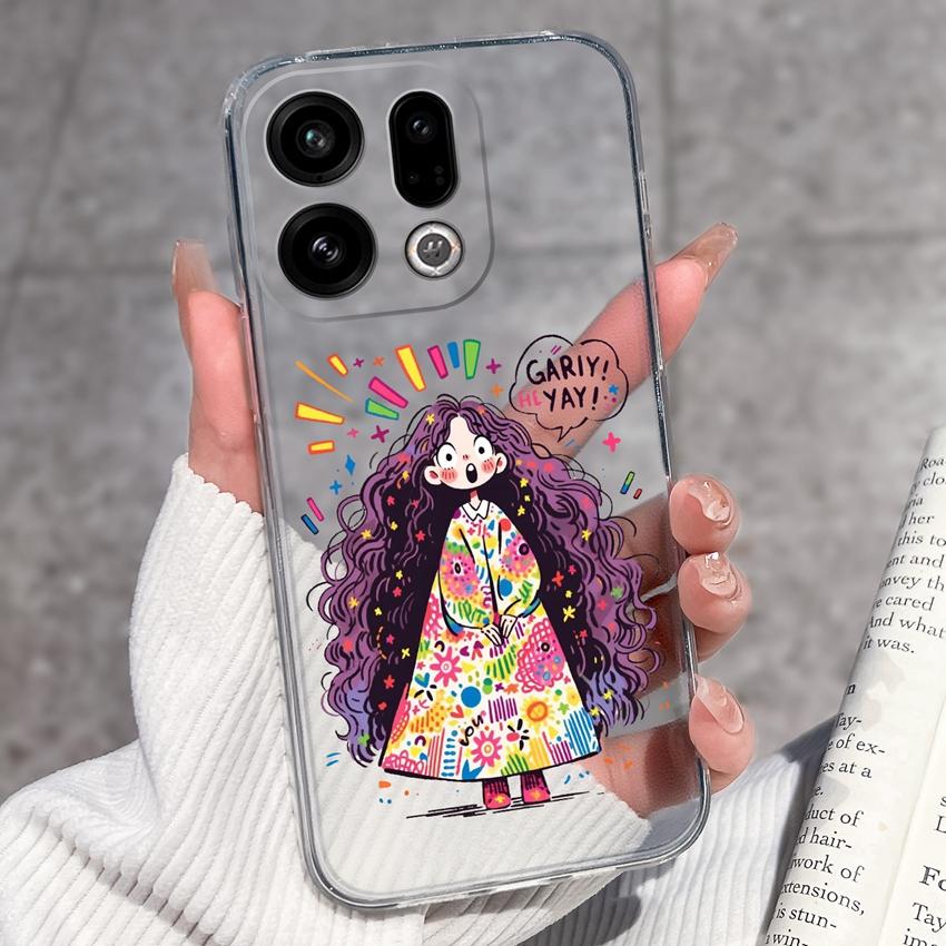 Suitable For Oppo Find X9 X7 X5 Pro X3 X2 Reno11 12 Pro Phone Cover Cute Panda Rabbit Pattern Transparent TPU Dustproof Protective Case For Oppo Shell
