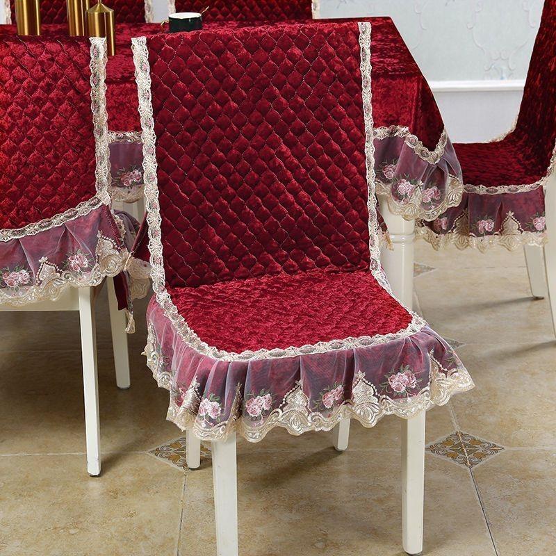 LaceTable cloth Dining Chair Cushion Set Cover European-Style Light Luxury Table Cover Home Spandex Chair Cover Wedding Decore