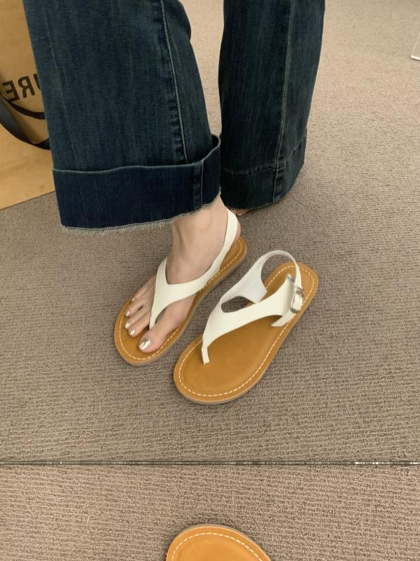 

Fashion Flip Flops Platform Flat Sandal Shoe 2025 Summer Round Toe Women s Heels Corrective Without Girls Comfort New 35