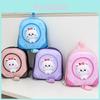 Kids School Backpack With Oxford Fabric And Cat Pattern For Preschool Children