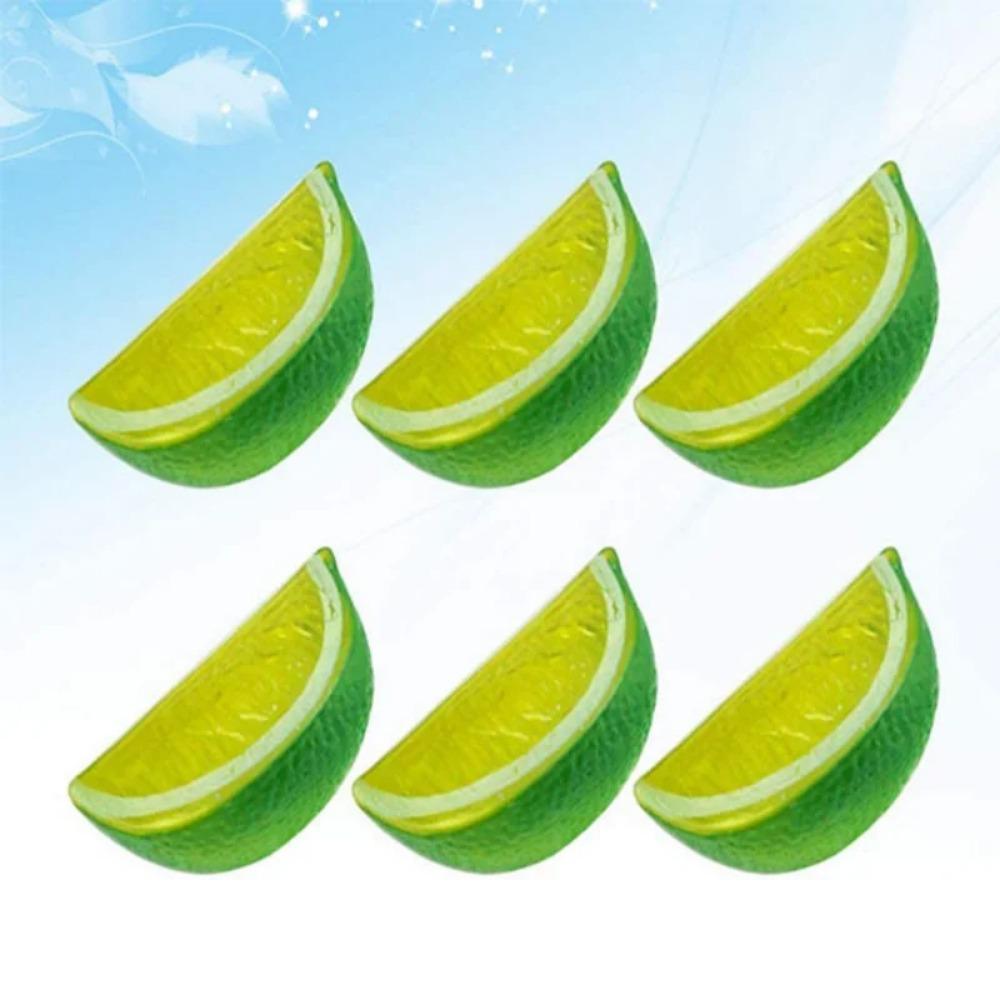 6 Artificial Lemon Slices Blocks Props Simulation Fake Fruit Realistic Model Party Home Kitchen Restaurant Christmas Decoration