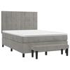 3137839 vidaXL Lit à sommier tapissier et matelas Gris clair 140x190cm Velours