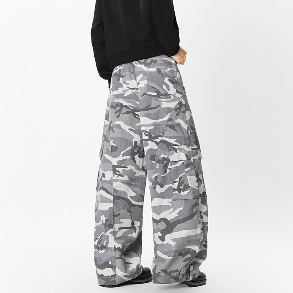 JYL Men's Straight Jeans Mud Dyed American Vintage Spring Teen Loose Casual Denim