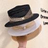 Flat Top Hat Women's Summer Thin Breathable Travel Sunshade Vacation Beach Hat