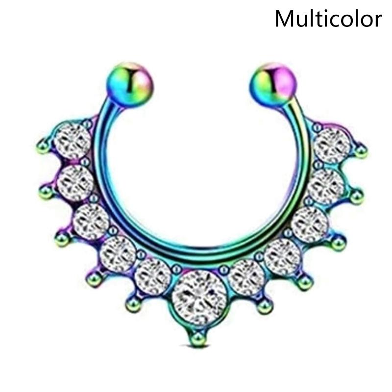 1 Pcs Fake Piercing Nose Ring For Women Clip Septum Rock Hip Hop Punk  Body Jewelry Fake Perforation Nose Studs