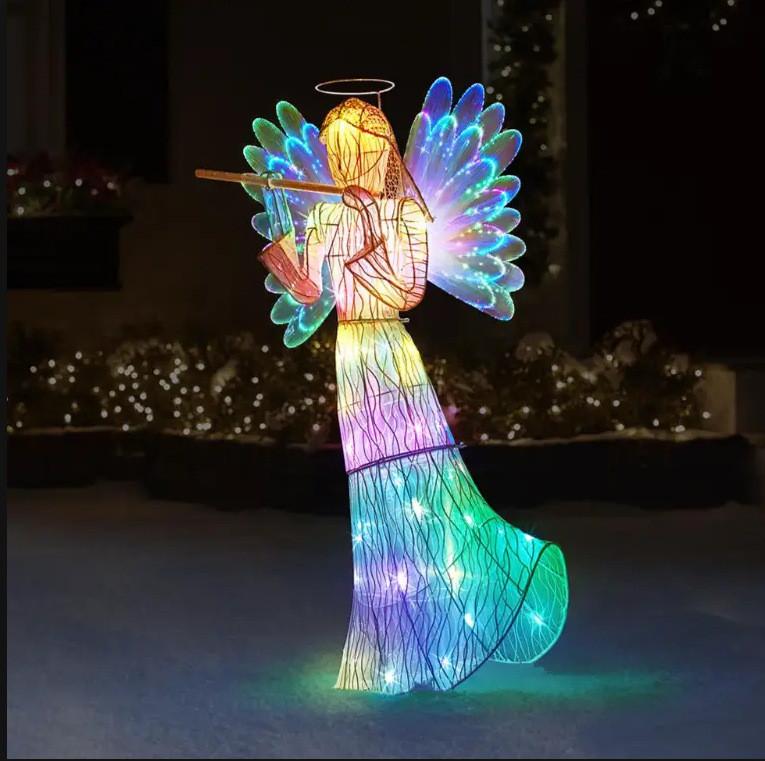 Angel Outdoor Luminous Statue Lights Decoration 2d Lighting Ornament Acrylic