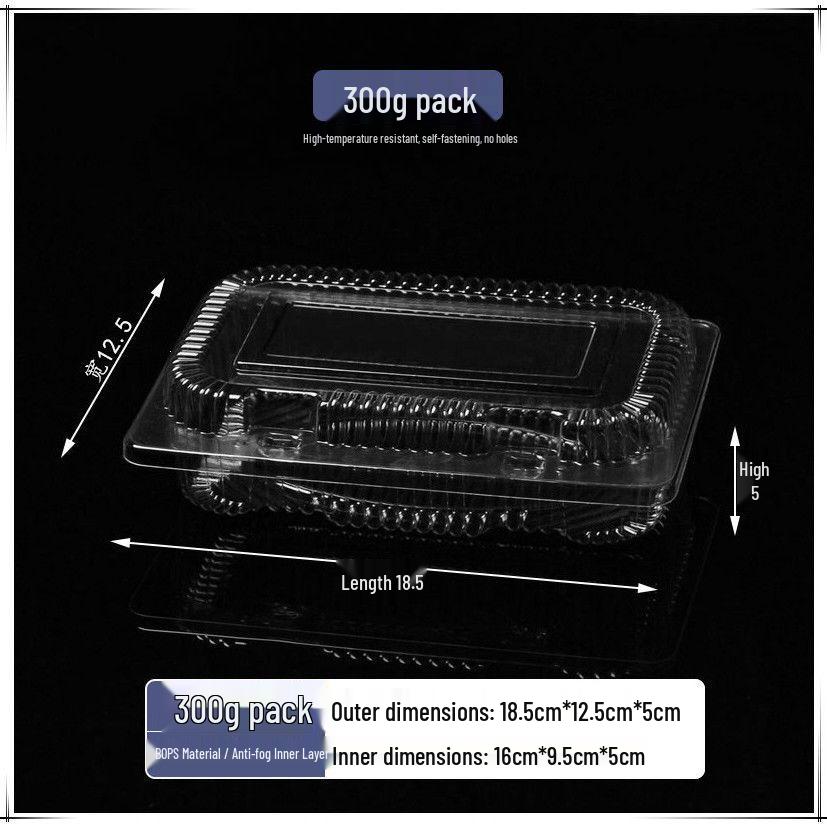 Transparent Disposable Plastic Box with Lid for Fresh Fruit, Roast Duck, Cake, or Strawberries.