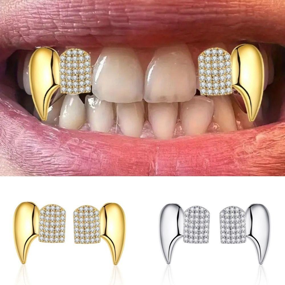 Glossy Finish Teeth Grillz Caps Anti Slip Teeth Jewelry Halloween Fashion Dental Set Halloween