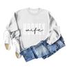 European & American Fashion Long Sleeve Loose Hoodie with 'Hockey Wife' Print for Women