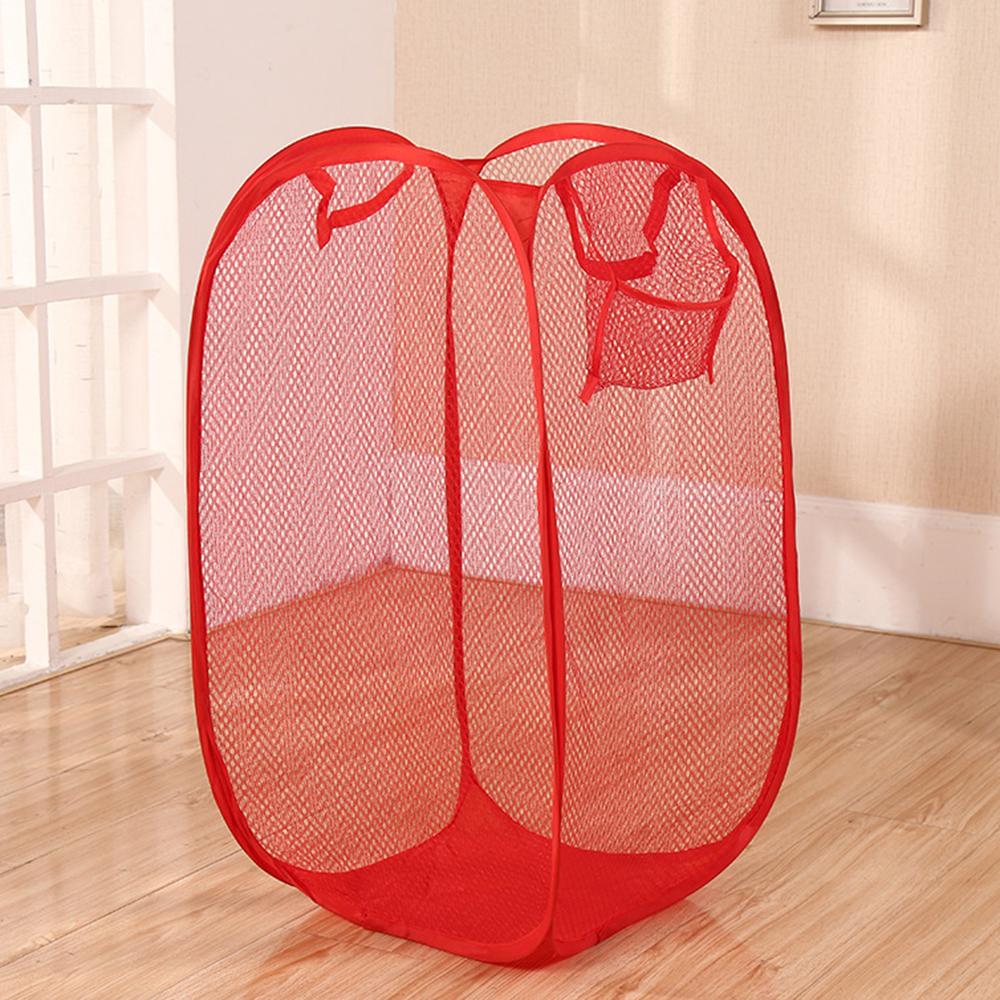 Mesh breathable laundry basket, foldable large size 40 * 40 * 70 miscellaneous laundry basket, simple and large capacity miscell