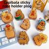 Cute Kapibara Double-Sided PP Clip Cartoon Acrylic Butt Clip for Office Study Desk Creative Exam Paper Holder Kawaii Stationery
