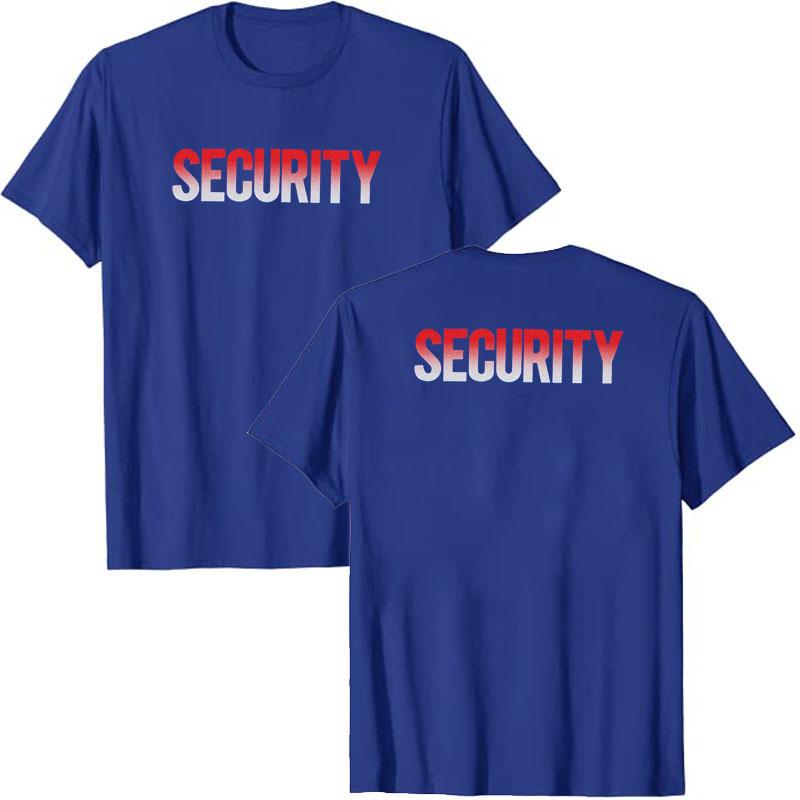 

Футболка безопасности с принтом спереди и сзади, мужская, униформа для персонала мероприятия, мужская рабочая одежда, комбинезон, блузки с коротким рукавом, графическая футболка, топ 4XL