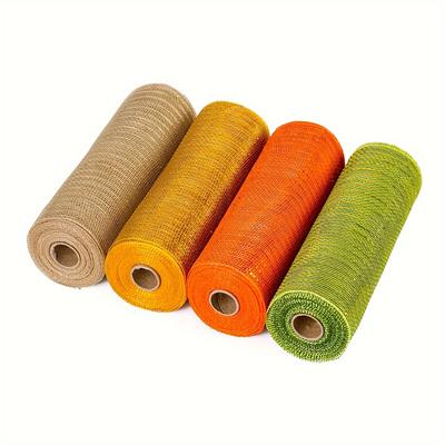 4 Rolls Poly DIY Deco Mesh, 10Inch X 30 Ft Holiday Decorative Mesh Ribbons for Wreaths Christmas Tree Decorations Party Decor DIY Crafts Supplies