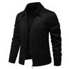 Men’s Suede Turn Down Collar Outdoor Jacket