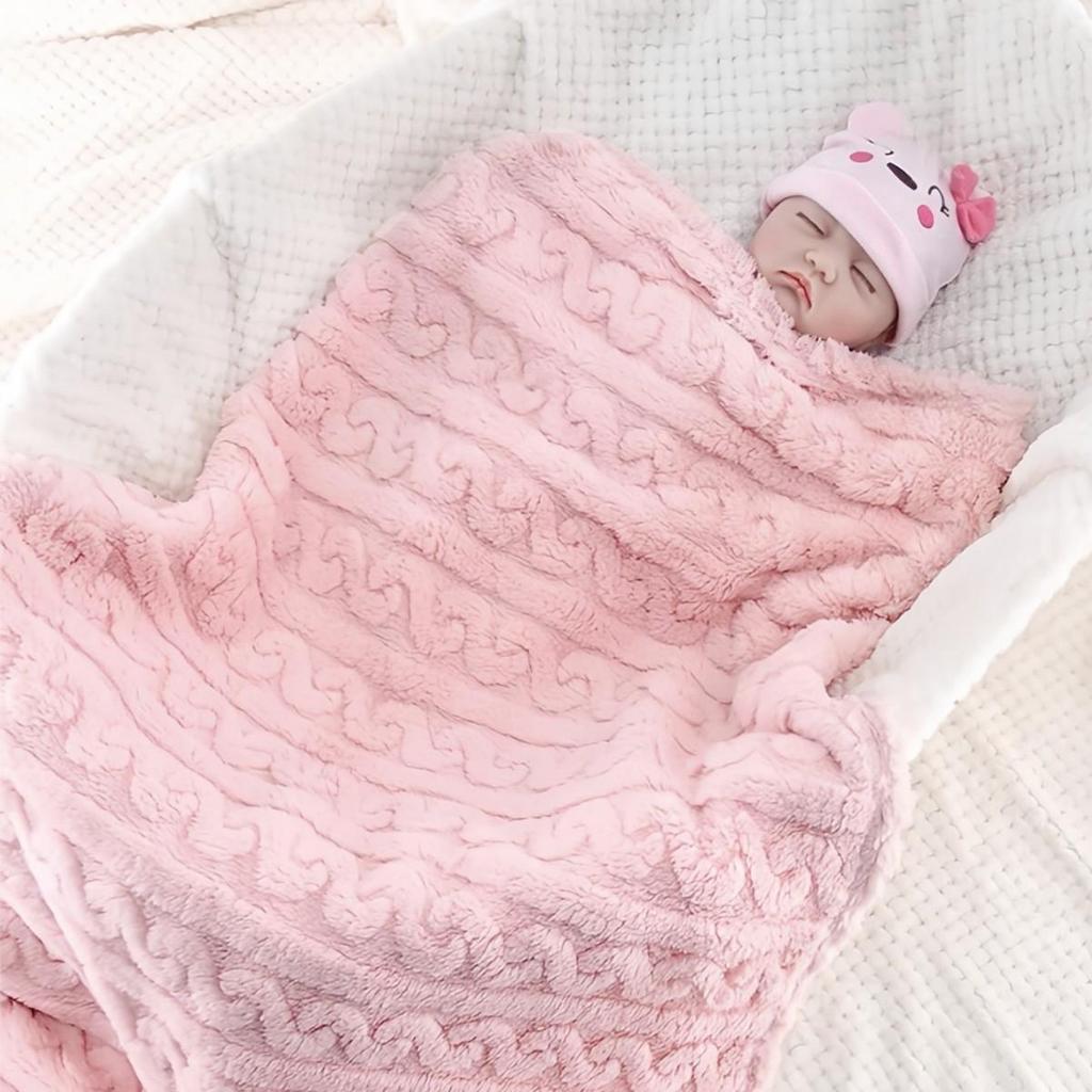 Double-Sided Fleece Newborn Swaddle Blanket - Thick, Absorbent, and Soft