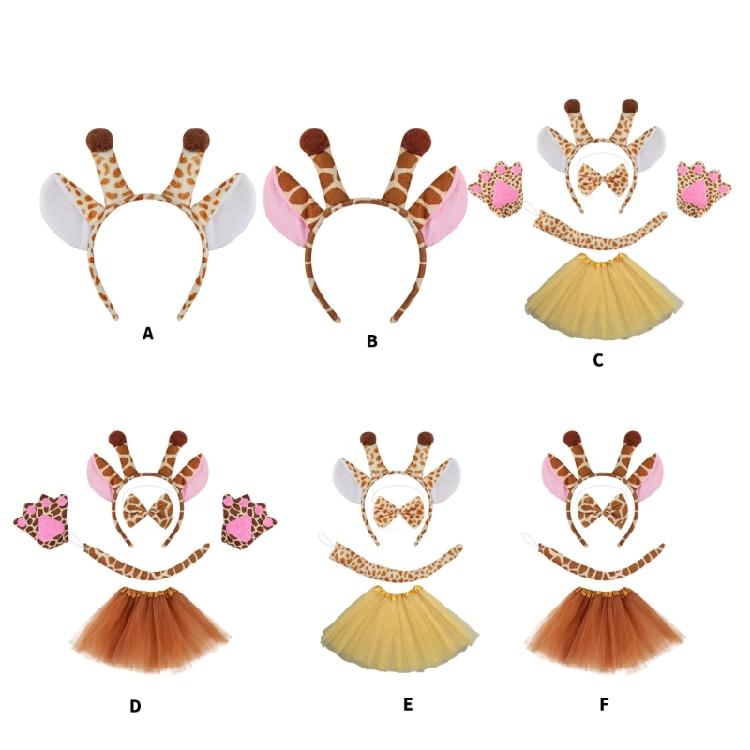 Giraffenhaarband, Halloween-Stirnband, niedliches Plüsch-Giraffenohren-Haarband, Kostümaccessoires, Tierkopfbedeckung, Make-up-Dekorationen