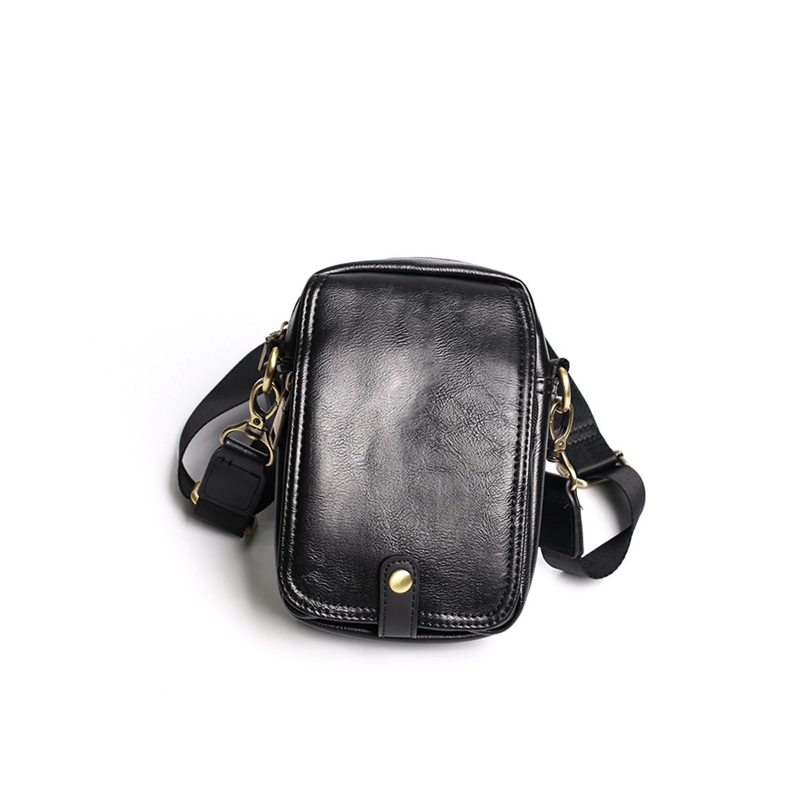 

Мужская сумка через плечо, повседневная японская и корейская сумка-мессенджер, спортивная сумка для мобильного телефона One Size чёрный