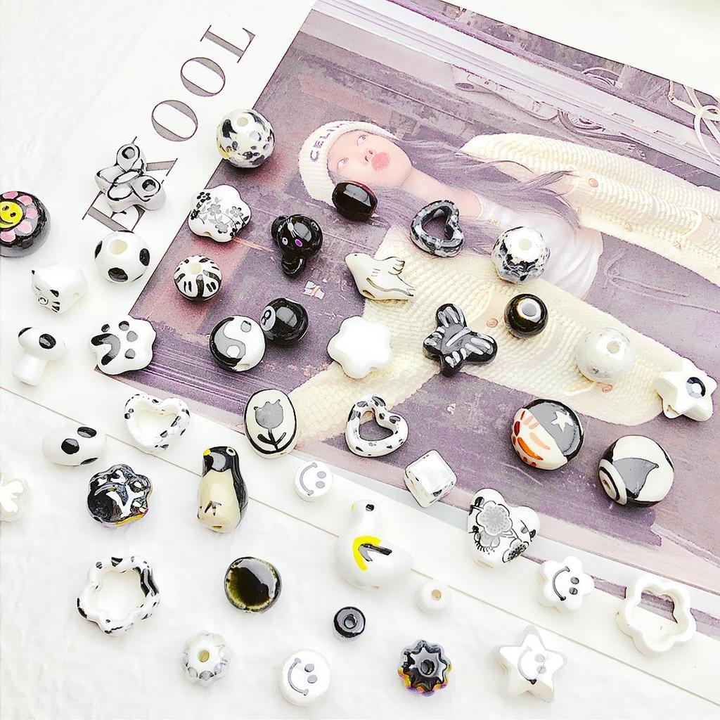 Versatile Ceramic Bear & Cat Paw Beaded Necklace/Bracelet Accessories