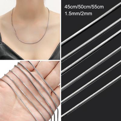 Jewelry Hip Hop 2mm Women Men 1.5mm Stainless Steel Necklace Chain Necklace Statement
