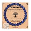 Purple Agate & African Turquoise Lapis Lazuli Tree of Life Beaded Bracelet - Christmas Gift