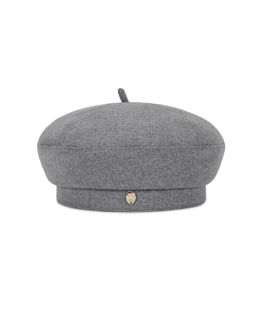 Bajal Va Curved Oval Metal Blended Beret Grey