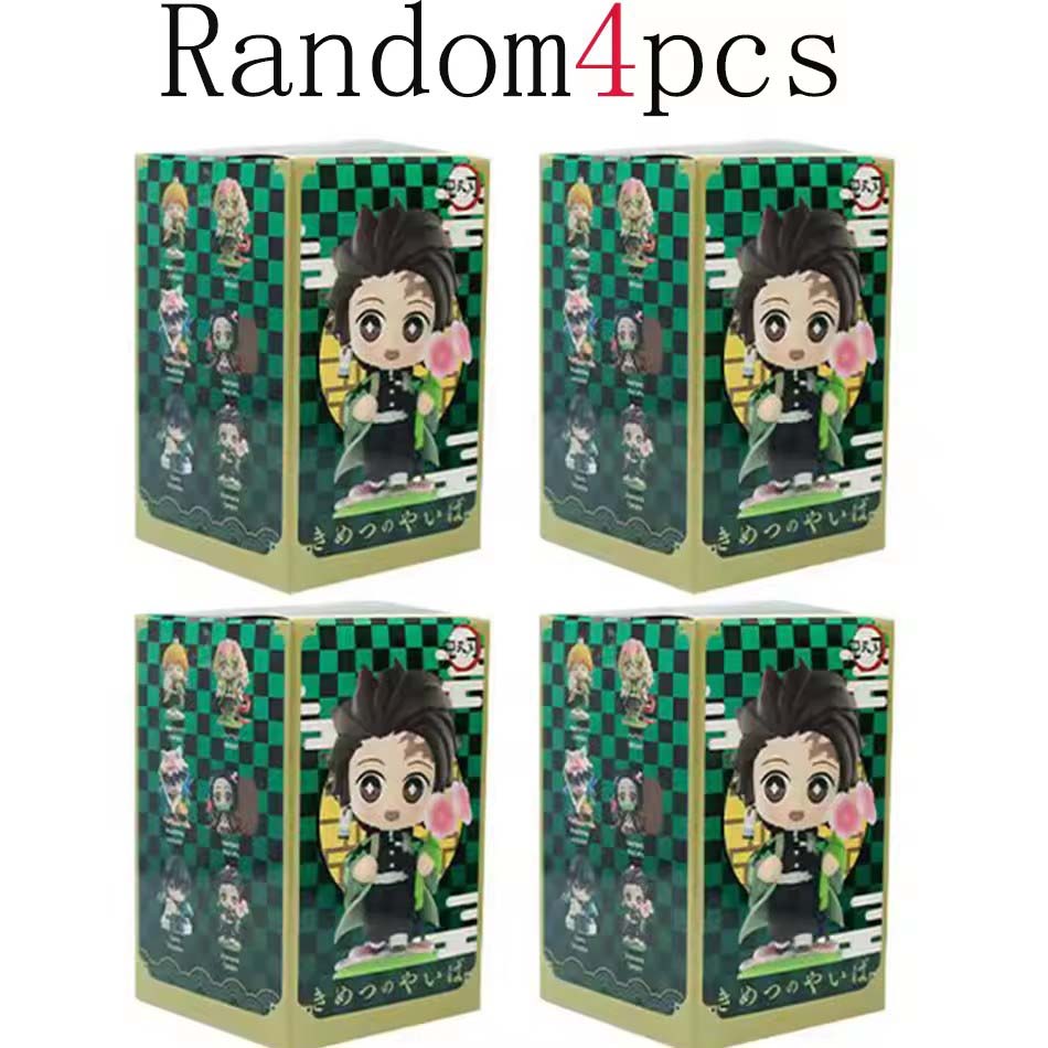 sold 1-12pcs Anime Demon Slayer Model Tanjiro Kamado Nezuko cartoon figure PVC model ornament child Christmas Halloween gift
