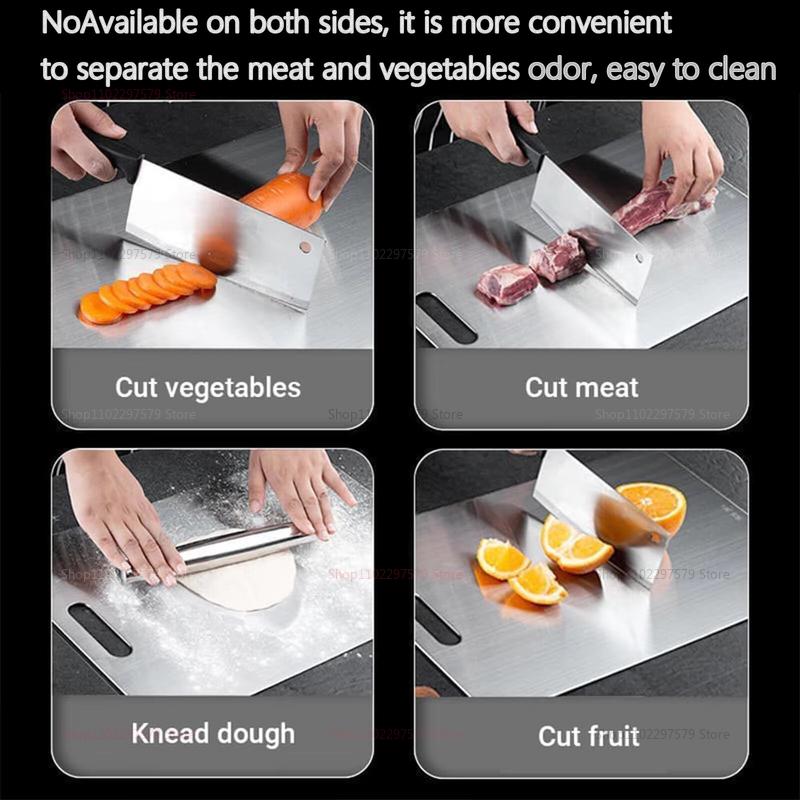 Titanium Cutting Board Pure Titanium Cutting Boards for Kitchen - Double Sided Medical-grade Titanium Cutting Mat, Easy To Clean