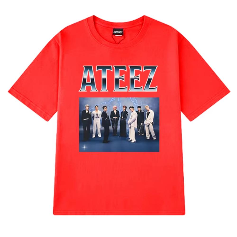 2025 Korea Kpop ATEEZ Group Graphic T Shirts Men Women Fashion Y2k Short Sleeve Tshirt Unisex Oversized Fashion Cotton Clothing