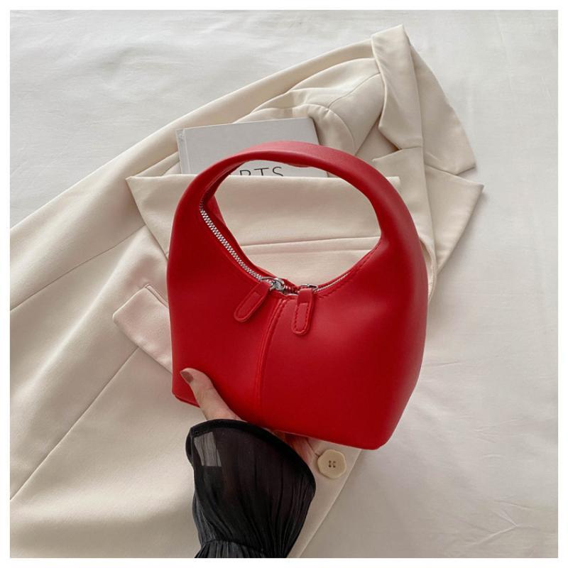 Mini Pu Leather Hobo Top Handle Bag With Zipper Closure Multiple Color Choices For Daily Use Shopping Weekend Trips