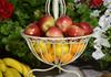 Fruit platter metal basket ecru