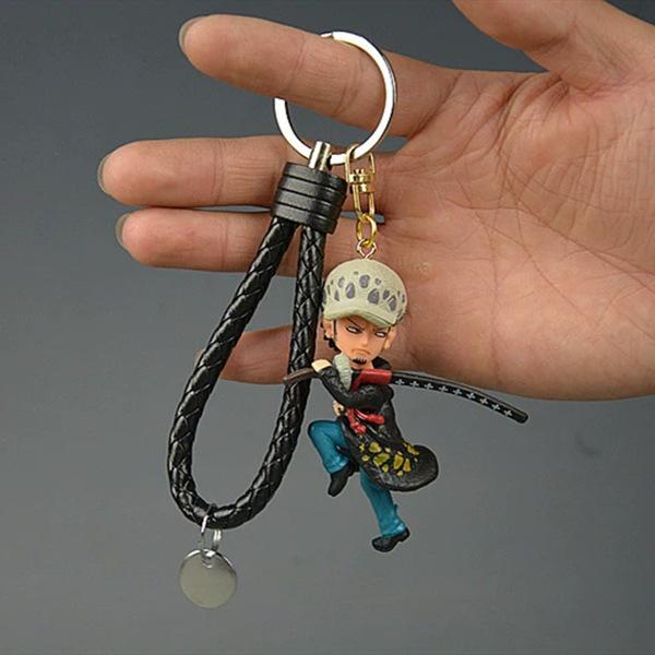 One Piece Model Cartoon Keychain Roronoa Zoro Monkey D Luffy Cartoon Toys Ornament Key Bag Car Keyring Birthday Gifts