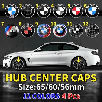 4PCS 56MM 60MM 65MM Car Wheel Hub Center Caps Sticker Rim Cover Badge Emblem for E39 E87 E60 E46 E53 E90 F10 F20 F25 F30 X5