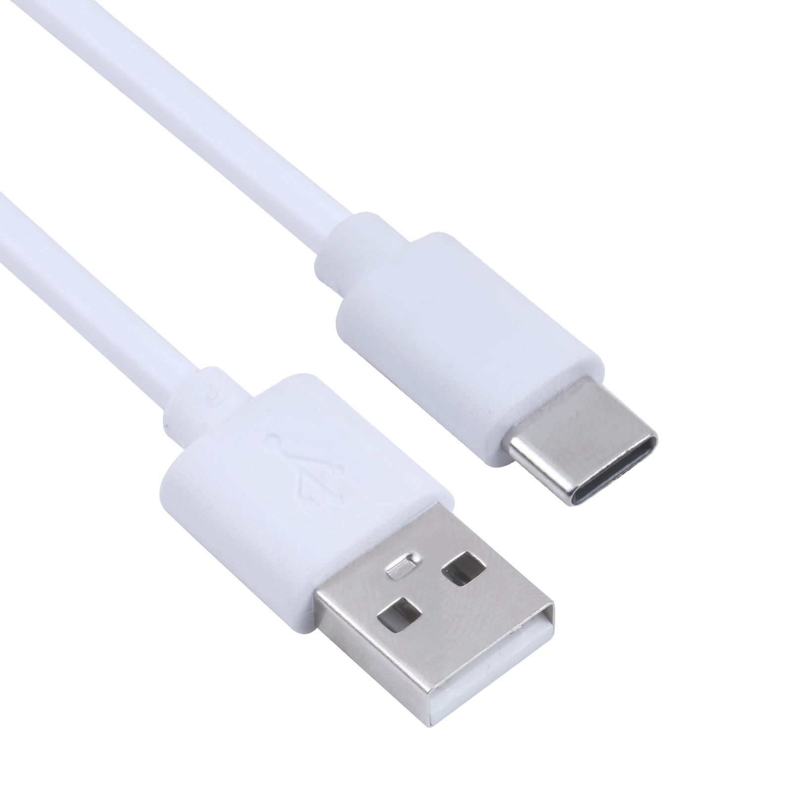 

For iPhone 15 Series 100cm USB to Type-C Copper Core Charging Cable for Samsung Xiaomi Huawei Cellphone Charger Cord White