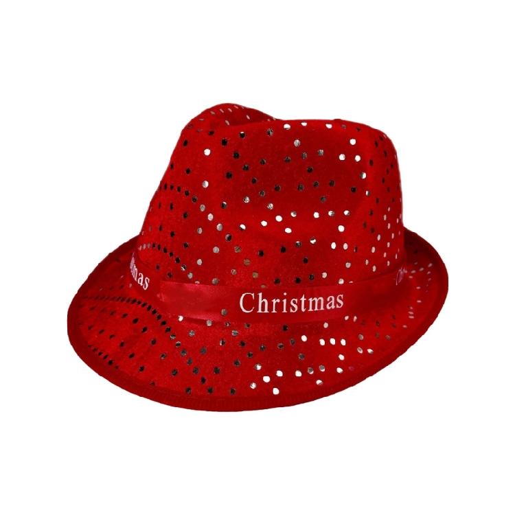 Cappello a Cilindro con Motivo di Paillettes per Festival di Natale Celebrazione Festiva Cappello Travestimento di Natale Accessori per Costumi Cappello Panama