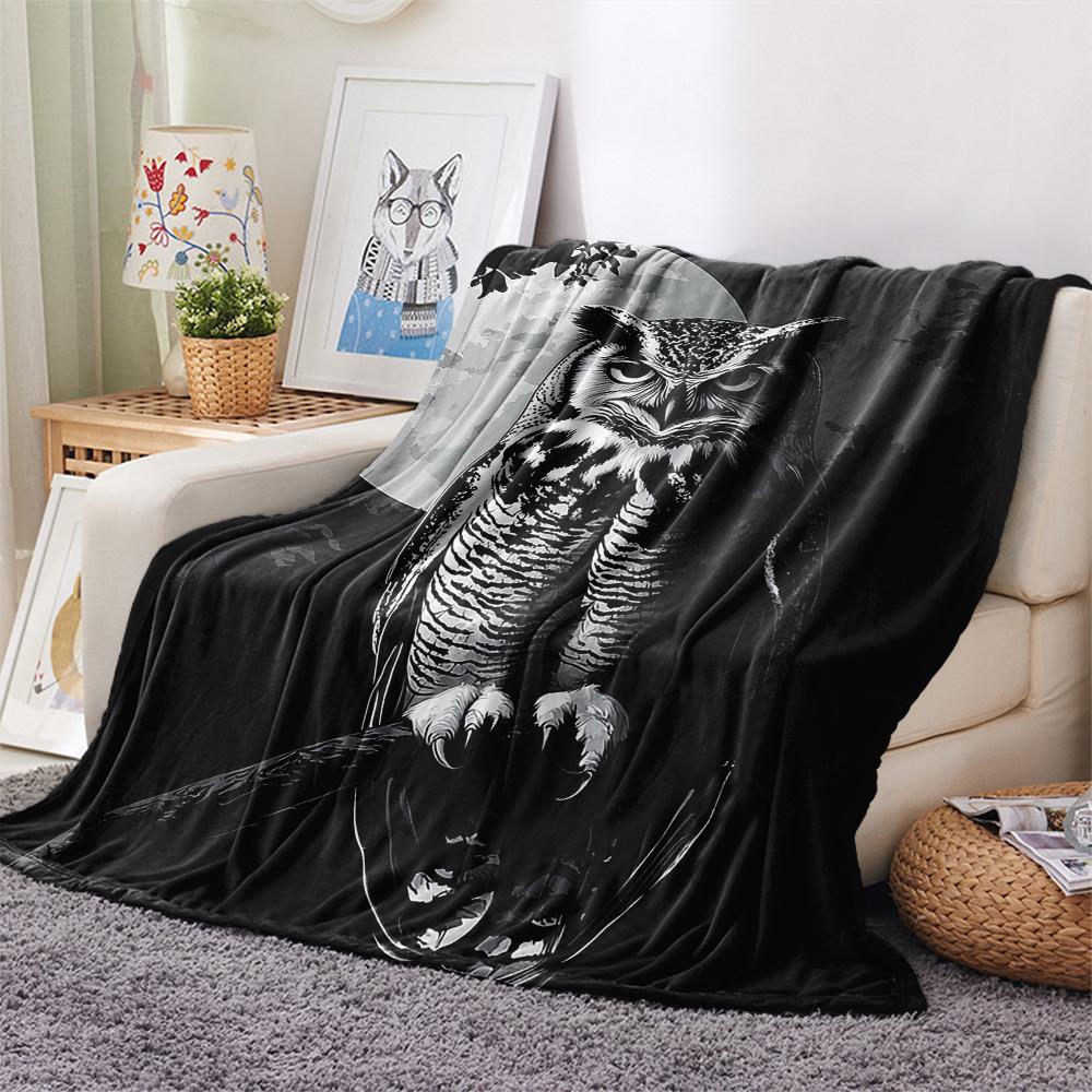 Owl Print Flannel Blanket, High quality Comfortable for All Seasons, Home Decor, Warmth and Comfort, Perfect for Christmas Gifts