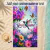 Birds Theme Soft Beach Towel Personalized Custom Name Text Towel Portable for Beach Pool Travel